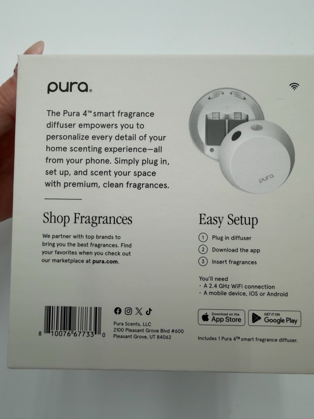 Pura Smart Fragrance Diffuser set including Linens & Surf and Yuzu Citron - Picture 5 of 6